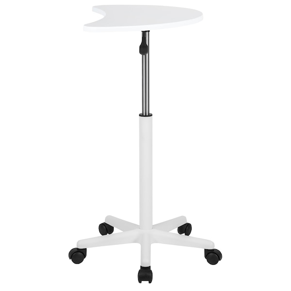 Flash Furniture White Sit to Stand Mobile Laptop Compute - NAN-JN-2792-WH-GG