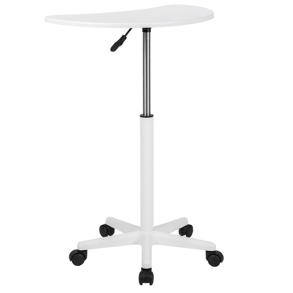 Flash Furniture White Sit to Stand Mobile Laptop Compute - NAN-JN-2792-WH-GG