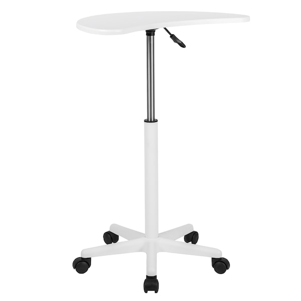 Flash Furniture White Sit to Stand Mobile Laptop Compute - NAN-JN-2792-WH-GG