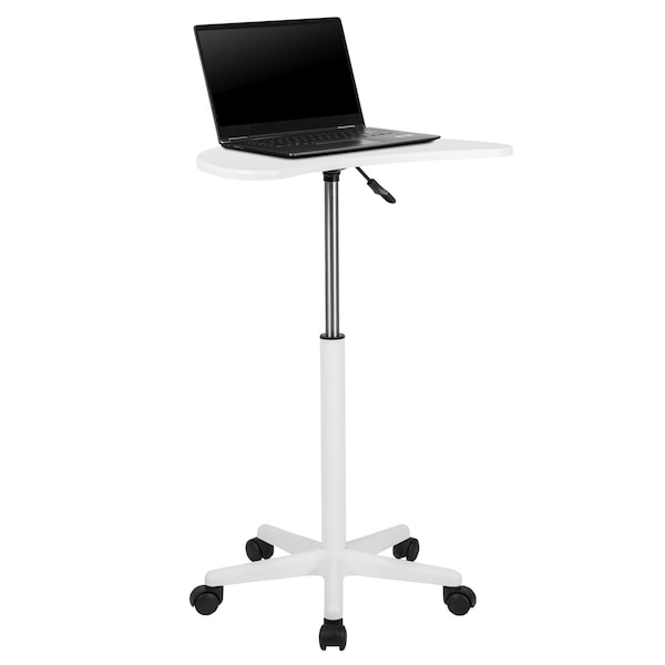 Flash Furniture White Sit to Stand Mobile Laptop Compute - NAN-JN-2792-WH-GG