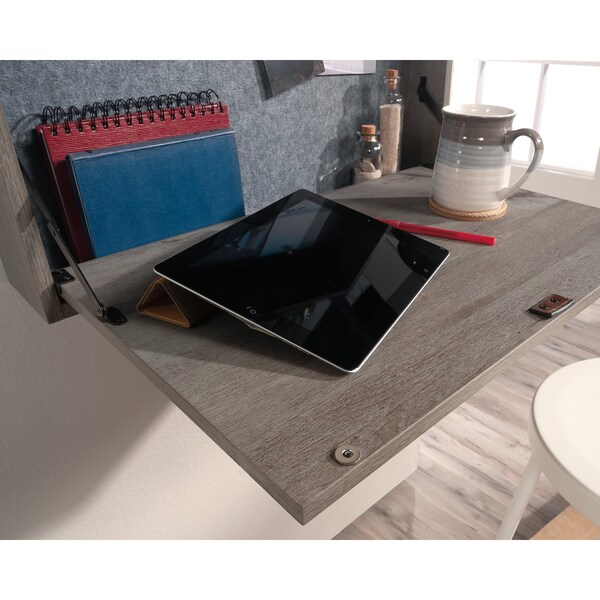 Sauder Wall Mount Desk, 5 in D X 18.5 in H, 24.8 in W X Engineered wood, Metal - 431224