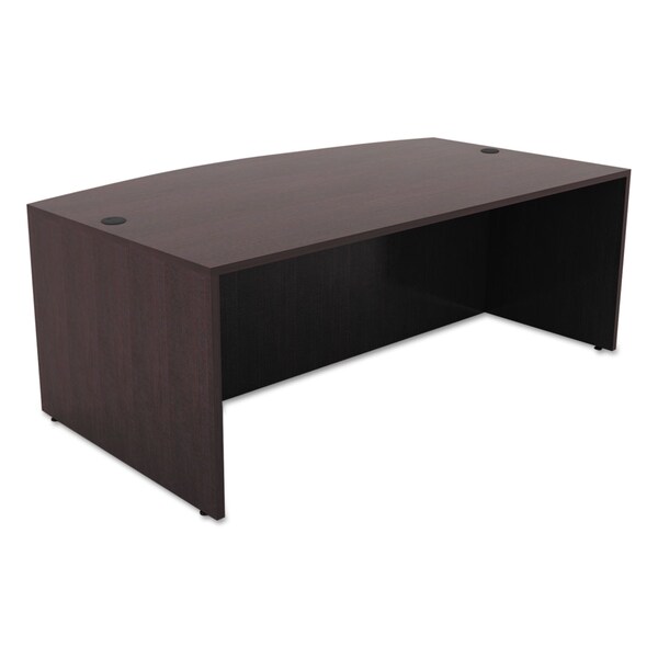 Alera Bow Front Desk Desk, Bow Front, 71x41.25", Espresso, 41-3/8" D X 29-1/2" H, 71" W X Espresso - VA227236ES
