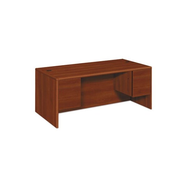 Hon HON, 10700 SERIES DESK, 3/4 HEIGHT DOUBLE PEDESTALS, 72W X 36D X 29.5H, COGNAC - 10791CO