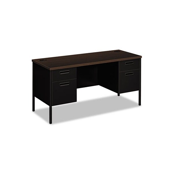 Hon HON, METRO SERIES KNEESPACE CREDENZA, 60W X 24D X 29.5H, MOCHA/BLACK - P3231MOP