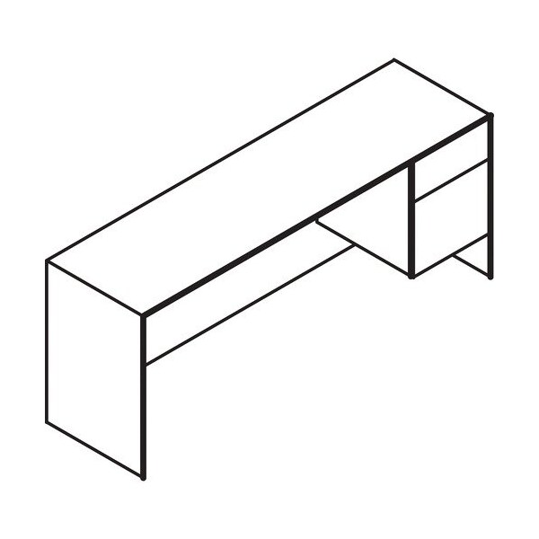 Groupe Lacasse Credenza, Right Ped, Linear Handle, B/F, 72inx20inx29in, Niagara - LAS4LS2072FA