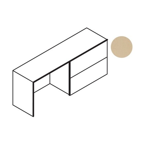 Groupe Lacasse Credenza, Right Lateral File, 72inx20inx29-1/2in, Totem - LAS71KS2072LFE