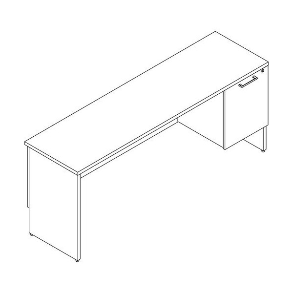 Groupe Lacasse Credenza, Right Pedestal, Front Conceal, 72inx20inx29in, Sahara - LAS31ES2072IFR