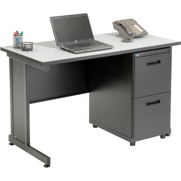 Interion By Global Industrial Wood Desk Kit, 24 in D X 30 in H, 48 in W X - 670077GY