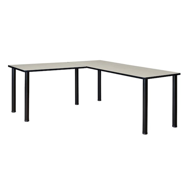 Kee Desking L Shaped Desk Desks > Corner Desks > Kee L-Desk Shells, 66 D X 29 H, 72 W X Wood|Metal, Black|Maple - ML722442PLBPBK