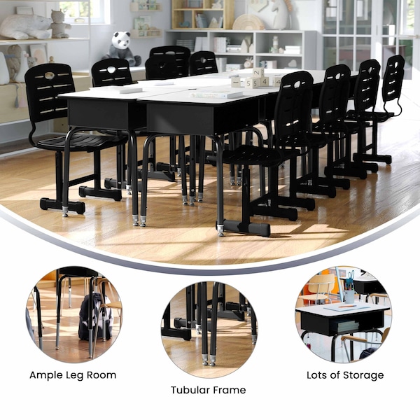 Flash Furniture 31.25 H, 24 W X Laminate, Steel, Gray - 5-FD-DESK-GY-GG