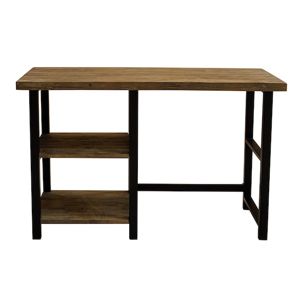 Alaterre Furniture 24" D X 30 H, 48 W X Solid Birch Wood and Metal, Rustic Natural/Black - AMBA0620
