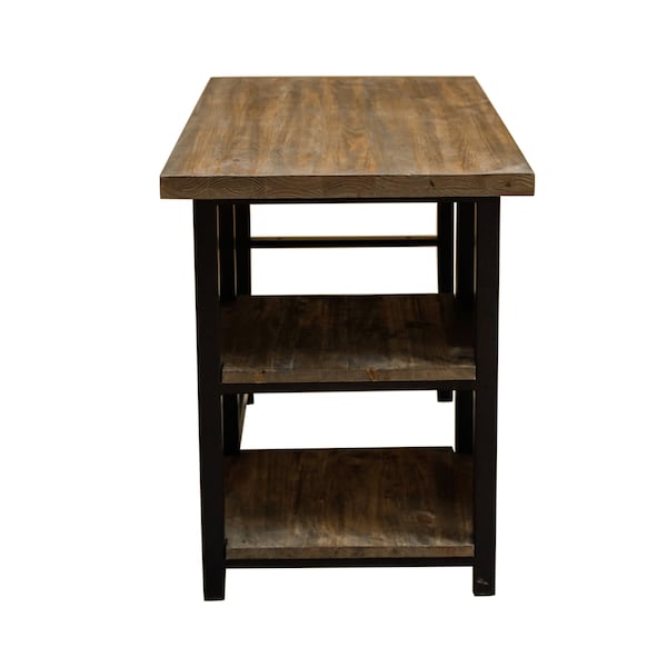 Alaterre Furniture 24" D X 30 H, 48 W X Solid Birch Wood and Metal, Rustic Natural/Black - AMBA0620