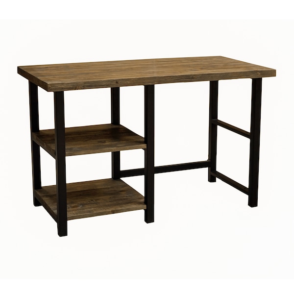 Alaterre Furniture 24" D X 30 H, 48 W X Solid Birch Wood and Metal, Rustic Natural/Black - AMBA0620