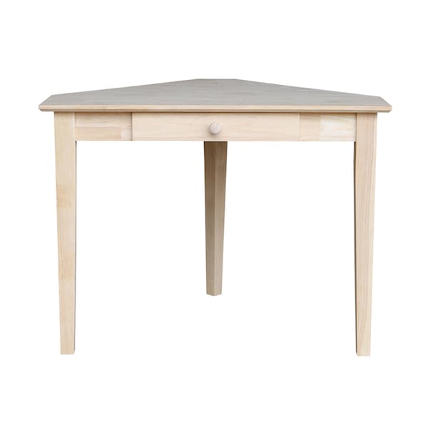 International Concepts Corner Computer Desk 28 in D X 30 in H, 40 in W X Wood, Unfinished - OF-48