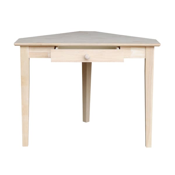 International Concepts Corner Computer Desk 28 in D X 30 in H, 40 in W X Wood, Unfinished - OF-48