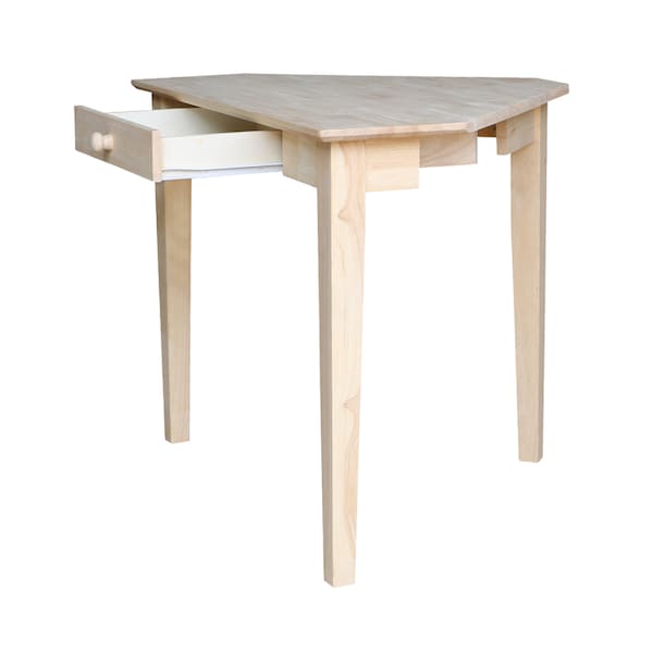 International Concepts Corner Computer Desk 28 in D X 30 in H, 40 in W X Wood, Unfinished - OF-48