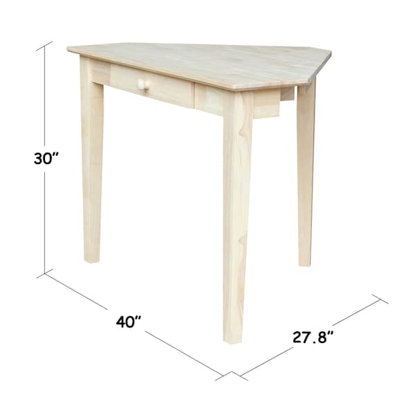International Concepts Corner Computer Desk 28 in D X 30 in H, 40 in W X Wood, Unfinished - OF-48