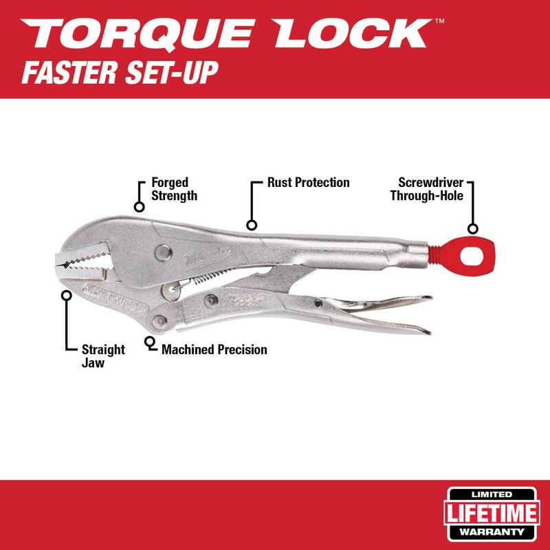 Juego de alicates de bloqueo de par Milwaukee Torque Lock (10 piezas) con mochila PACKOUT - 48-22-3690-48-22-8301.