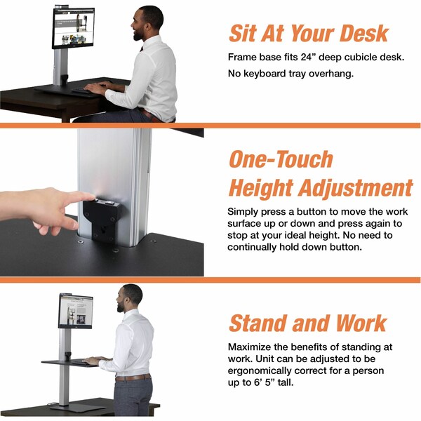 Victor Technology Electric Single Monitor Standing Desk Electric Sit-Stand Desk, 23 in D X Yes H, 28 in W X - DC400