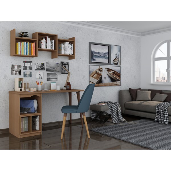 Manhattan Comfort Office Desk, 29.92 in H, 20.86 in W X Maple Cream - 15PMC5