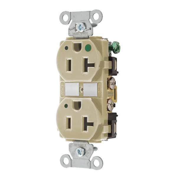 Receptáculo Zoro Select, 20 Amperios, 125V AC, Montaje a Raso, Toma Dúplex Estándar, 5-20R, Marfil - 8300HBIL