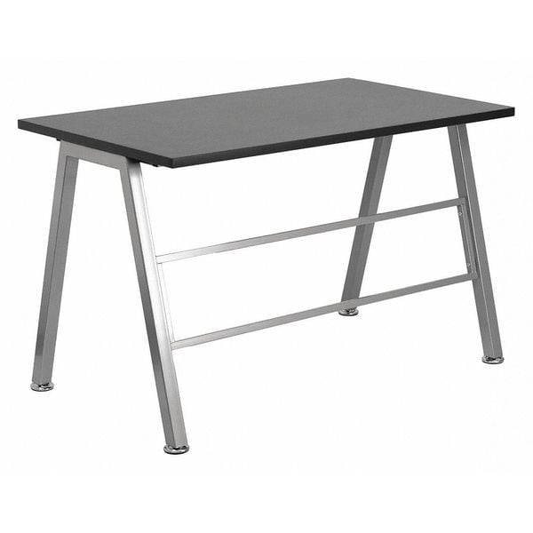 Flash Furniture High Profile Desk High Profile Desk, Silver Frame, Rectangle, 27-1/2" D X 29-5/8" H, 47-1/4" W X - NAN-JN-2804W-GG