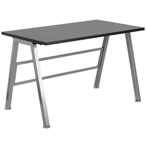 Flash Furniture High Profile Desk High Profile Desk, Silver Frame, Rectangle, 27-1/2" D X 29-5/8" H, 47-1/4" W X - NAN-JN-2804W-GG