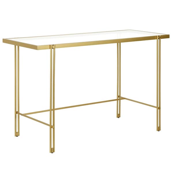 Hudson & Canal Henn &amp; Hart  Inez Brass Desk - 30 x 48 x 20 in. - OF0636