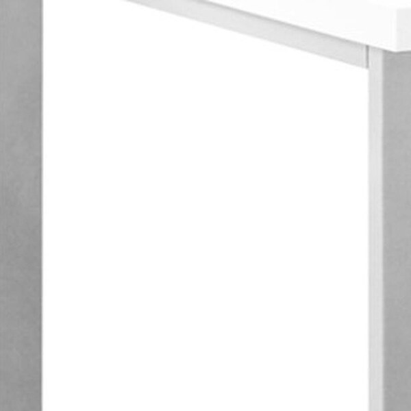 Homeroots 29.5 in. Particle Board & Silver Metal Computer Desk with a Hollow Core - 333378