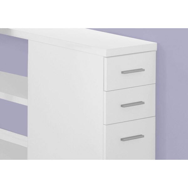 Homeroots 29.5 in. Particle Board & Silver Metal Computer Desk with a Hollow Core - 333378