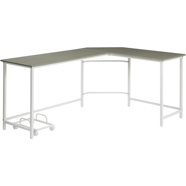 Acme Wooden Top Computer Desk with Computer Holder in Gray and White - ER-0216GY