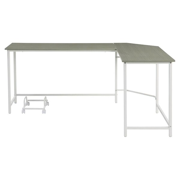 Acme Wooden Top Computer Desk with Computer Holder in Gray and White - ER-0216GY