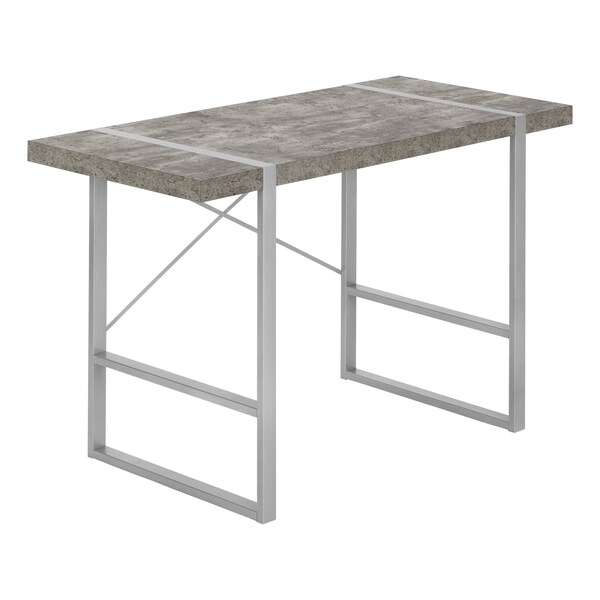 Monarch Specialties Computer Desk, Home Office, Laptop, 48"L, Work, Metal, Laminate, Grey, Contemporary, Modern - I 7662