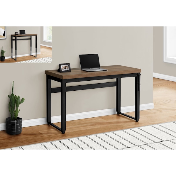 Monarch Specialties Computer Desk, Home Office, Standing, Adjustable, 48"L, Work, Laptop, Metal, Laminate, Walnut, Black - I 7675