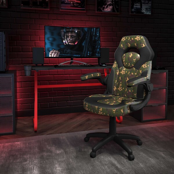 Flash Furniture Red Gaming Desk and Chair Set with Cup Holder - BLN-X10RSG1030-CAM-GG