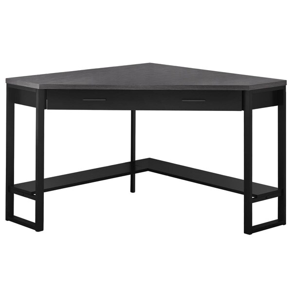 Gfancy Fixtures Black & Gray Top Corner Computer Desk, 42 x 42 x 30 in. - GF2477934
