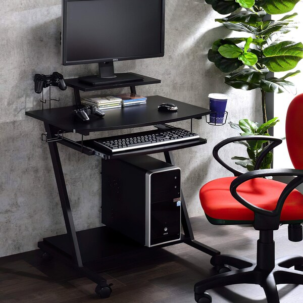 Acme Wooden Top Gaming Table with Metal Frame and Casters in Black - ER-0123BK