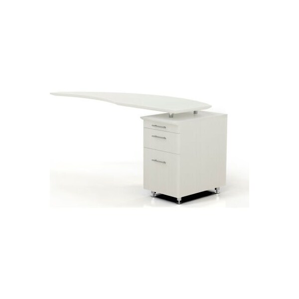 Safco Safco Medina 63"W Right Curved Desk Return With Pencil-Box-File Pedestal Sea Salt - MNRTPRTSS