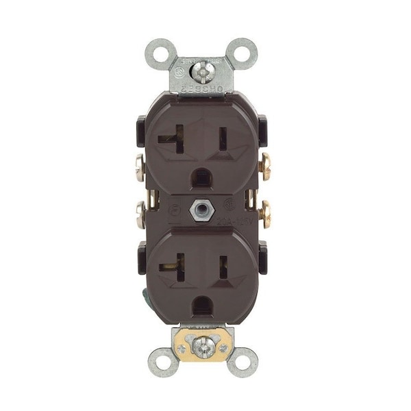Tomacorriente Marrón de 20 amperes y 125 V Leviton Eaton Wiring Devices 5-20R - 0CR20-00S