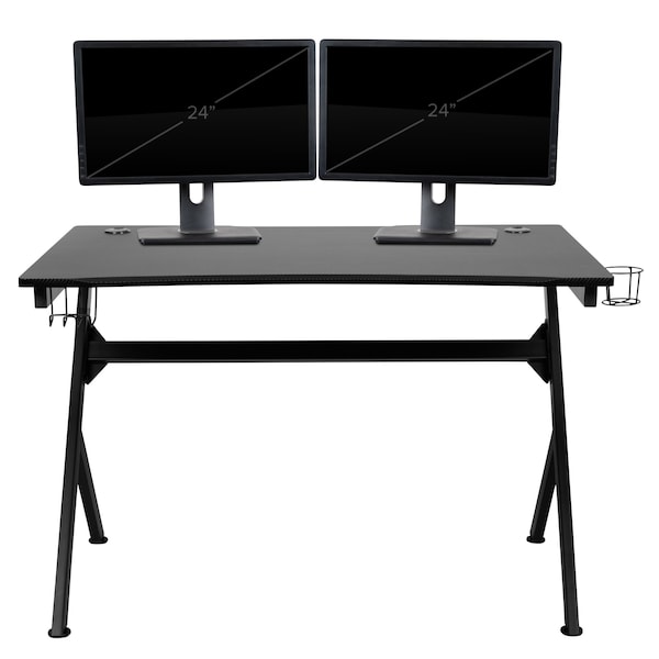 Flash Furniture Black Gaming Desk-Cup Holder/Reclining Chair Set - BLN-X30D1904-GY-GG