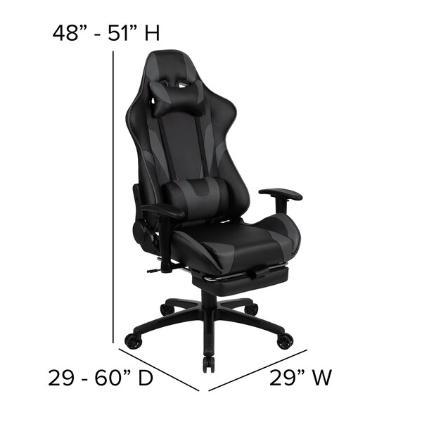 Flash Furniture Black Gaming Desk-Cup Holder/Reclining Chair Set - BLN-X30D1904-GY-GG