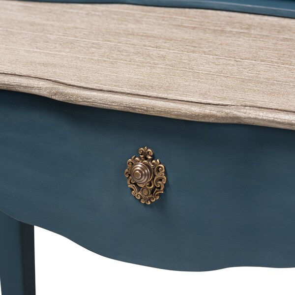 Baxton Studio Celestine Blue Spruce Finished Wood Accent Writing Desk - 155-9386