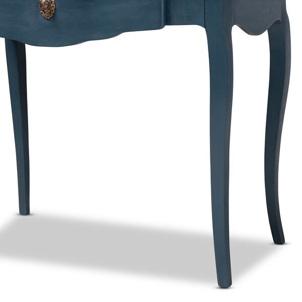 Baxton Studio Celestine Blue Spruce Finished Wood Accent Writing Desk - 155-9386