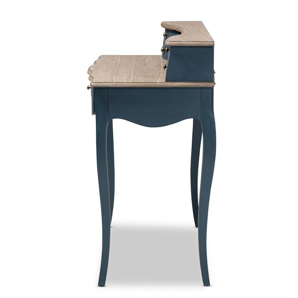 Baxton Studio Celestine Blue Spruce Finished Wood Accent Writing Desk - 155-9386