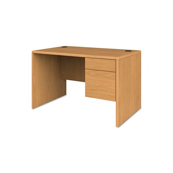 Hon HON, 10700 SERIES SINGLE 3/4 RIGHT PEDESTAL DESK, 48W X 30D X 29.5H, HARVEST - 107885RCC