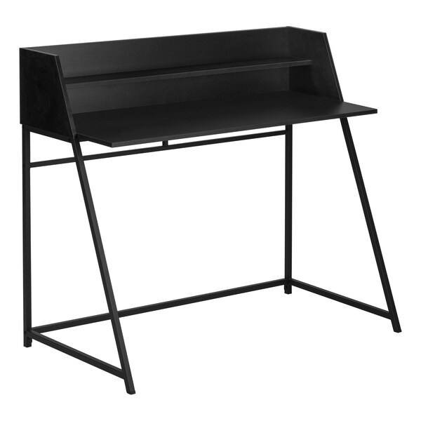 Monarch Specialties Computer Desk, Home Office, Laptop, Storage Shelves, 48"L, Work, Metal, Laminate, Black - I 7547