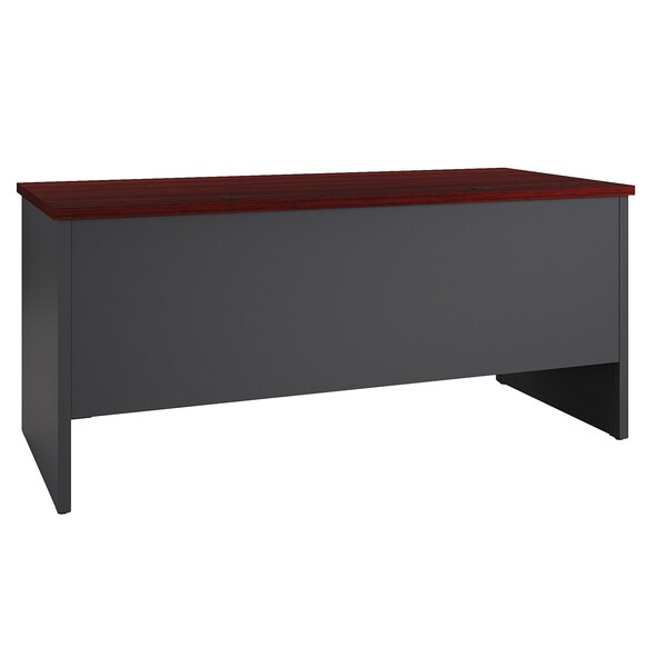Hirsh Desk Pedestal, 30 in D X 29 1/2 in H, 66 in W X Steel, Charcoal/Mahogany - 20544