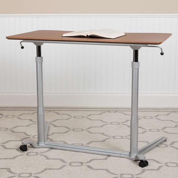 Flash Furniture Computer Desk Cherry Sit-Stand Computer Desk, Cherry - NAN-IP-6-1-CH-GG