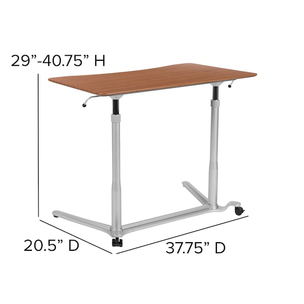 Flash Furniture Computer Desk Cherry Sit-Stand Computer Desk, Cherry - NAN-IP-6-1-CH-GG