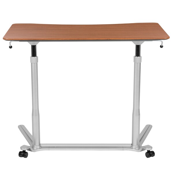 Flash Furniture Computer Desk Cherry Sit-Stand Computer Desk, Cherry - NAN-IP-6-1-CH-GG